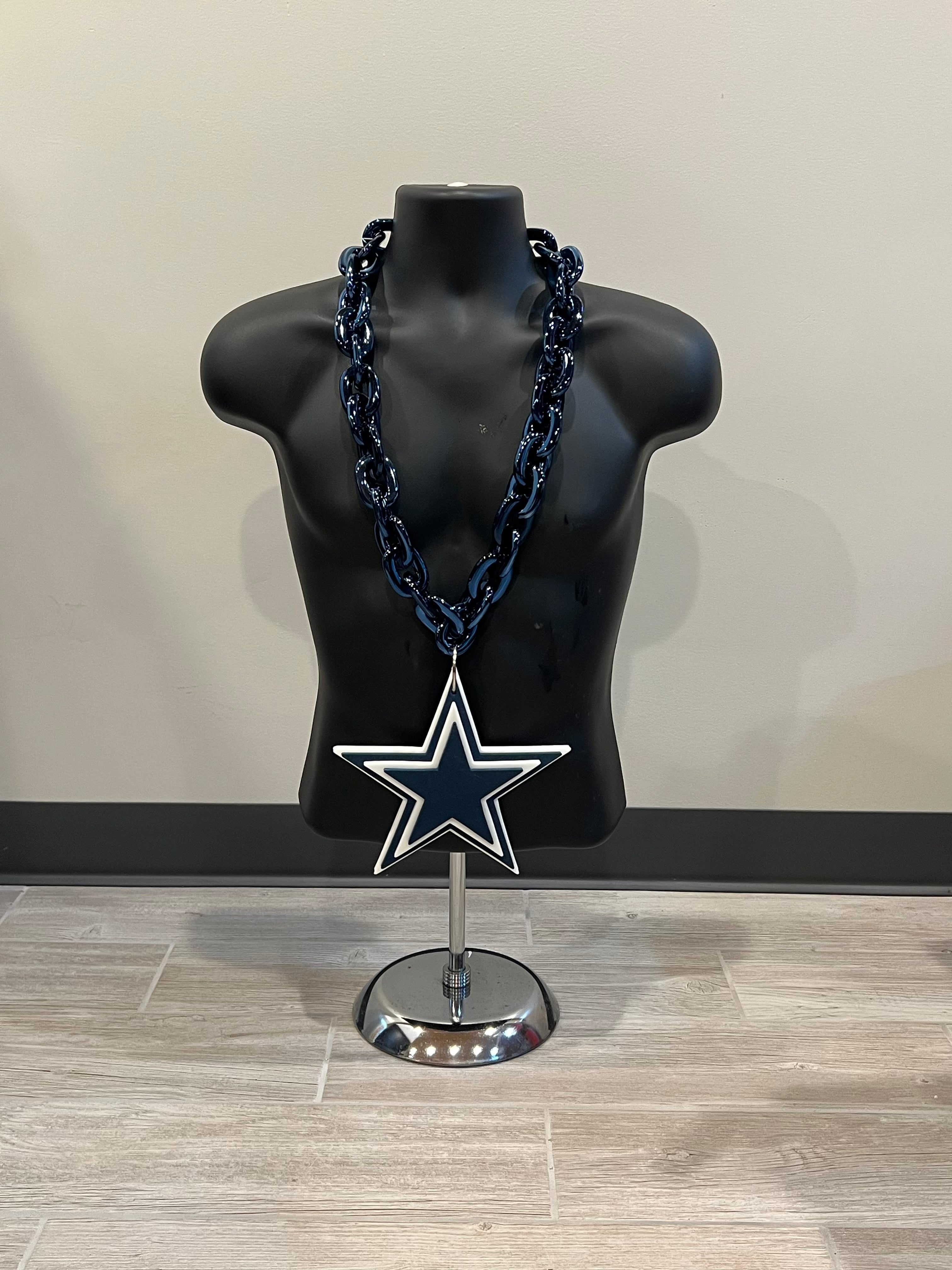 Dallas Cowboys Blue Fan Chain Necklace Foam