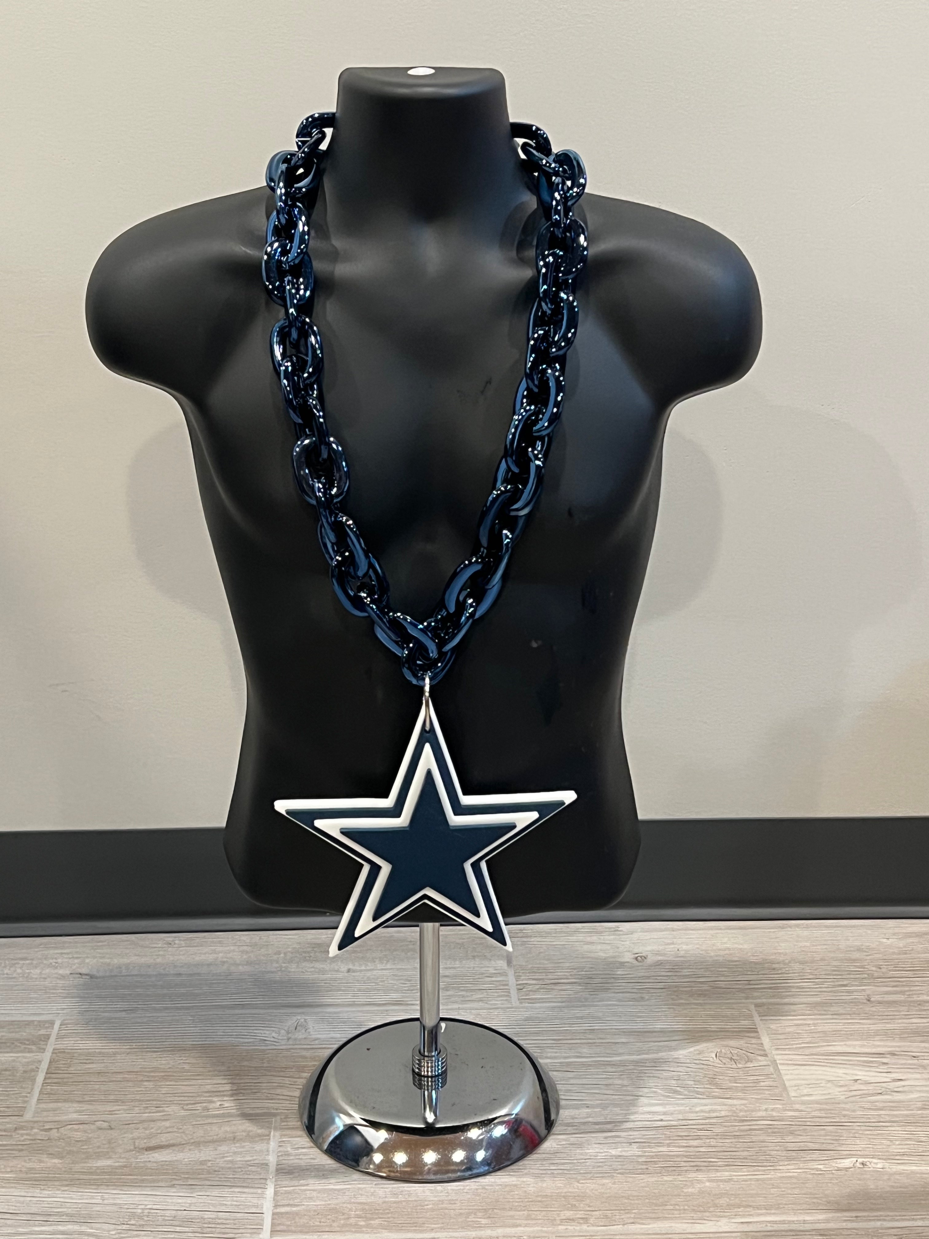 Dallas Cowboys Blue Fan Chain Necklace Foam