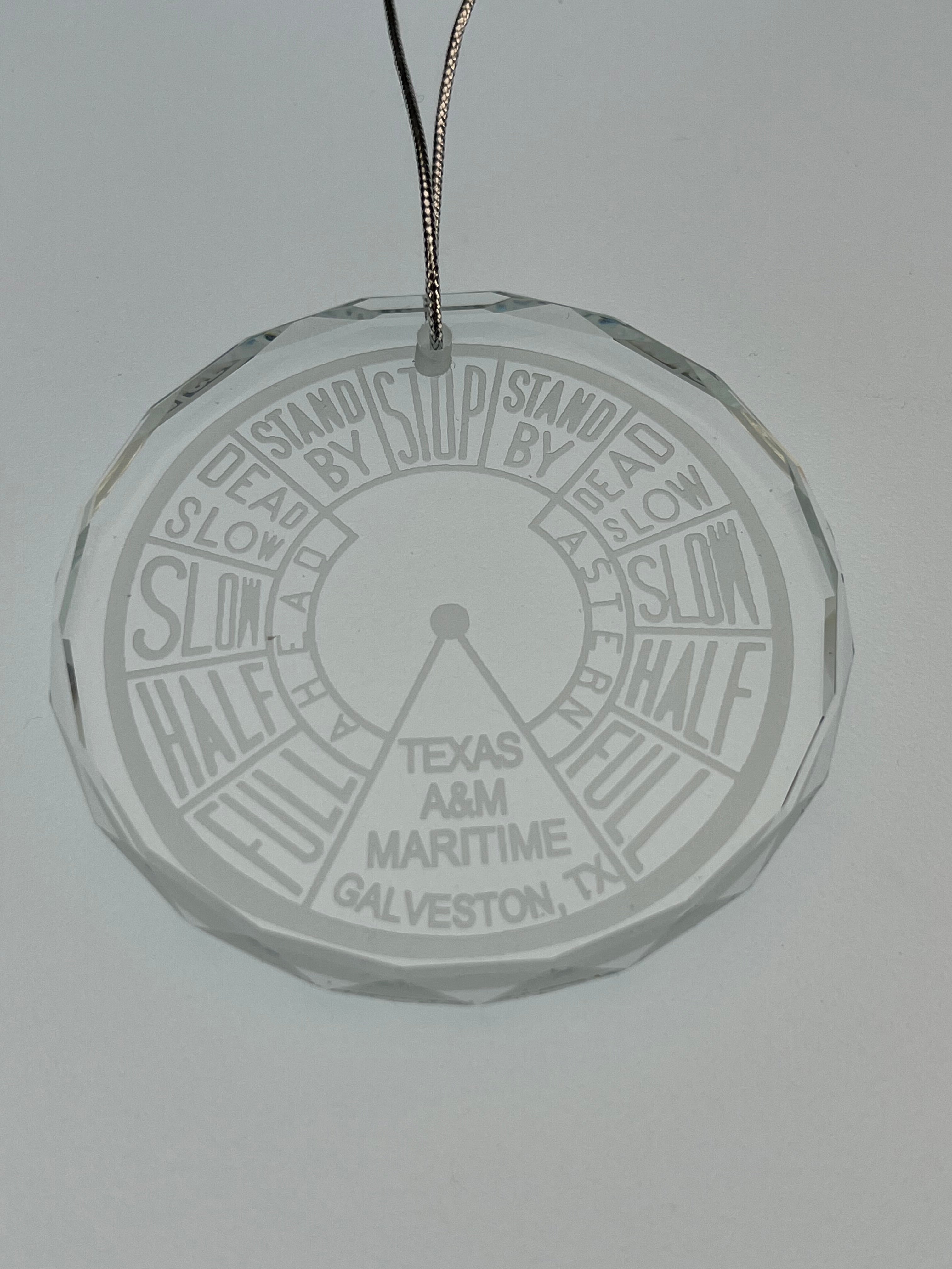 Crystal Ornament EOT Engine Order Telegraph Texas A&M Galveston Maritime Academy Merchant Marine Nautical