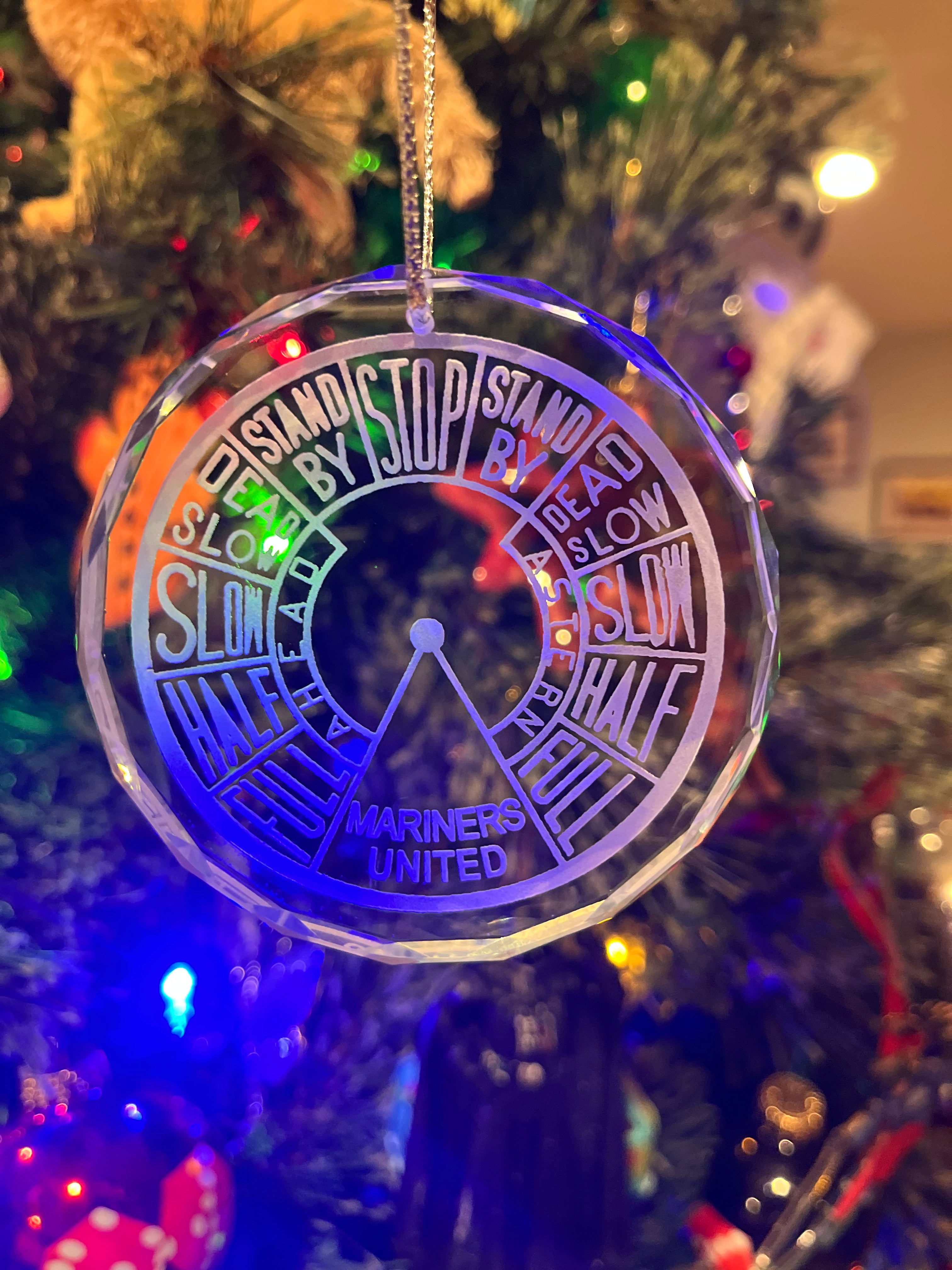 Crystal Ornament EOT Engine Order Telegraph Mariners United Merchant Marine Nautical
