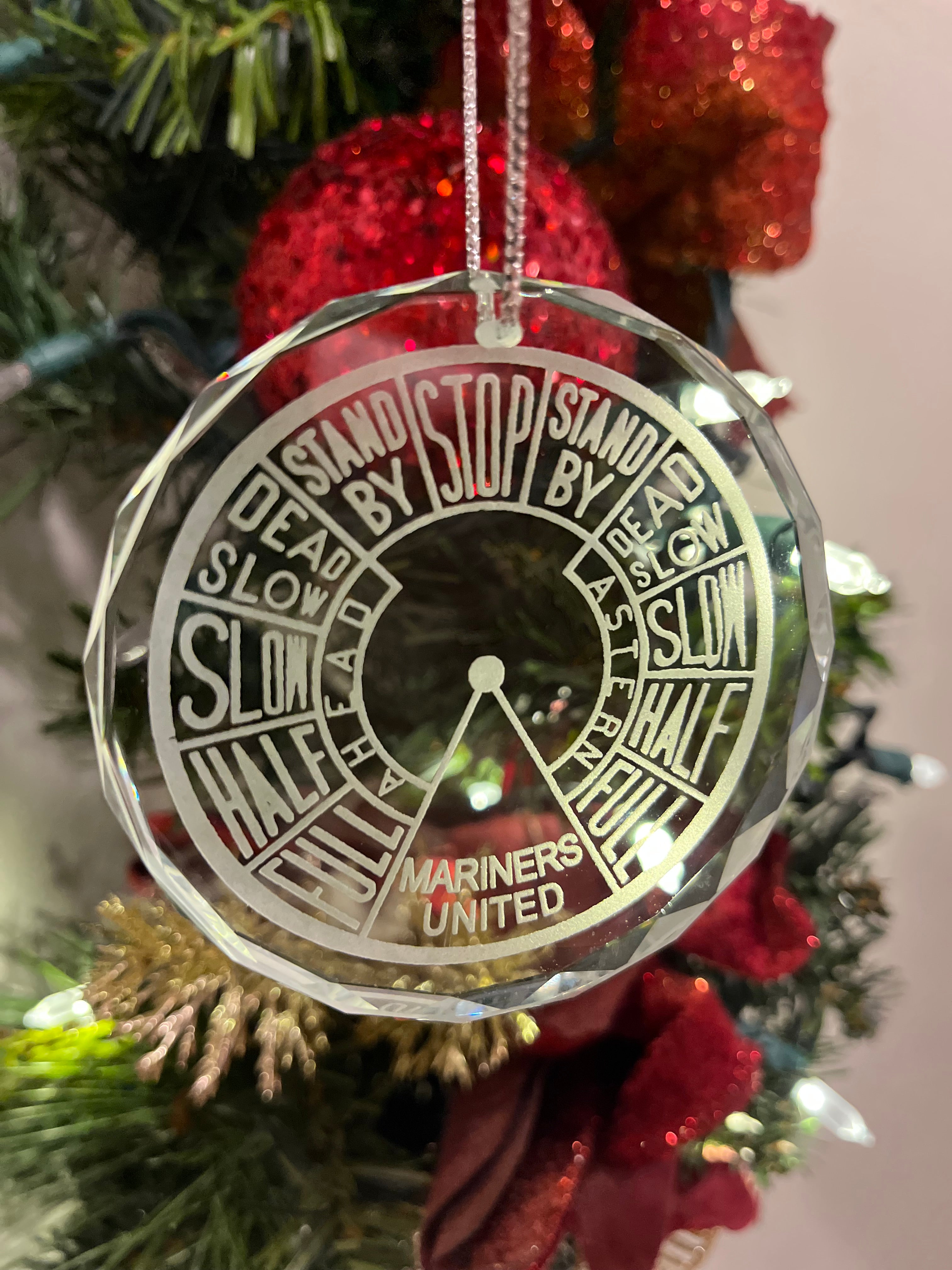 Crystal Ornament EOT Engine Order Telegraph Mariners United Merchant Marine Nautical