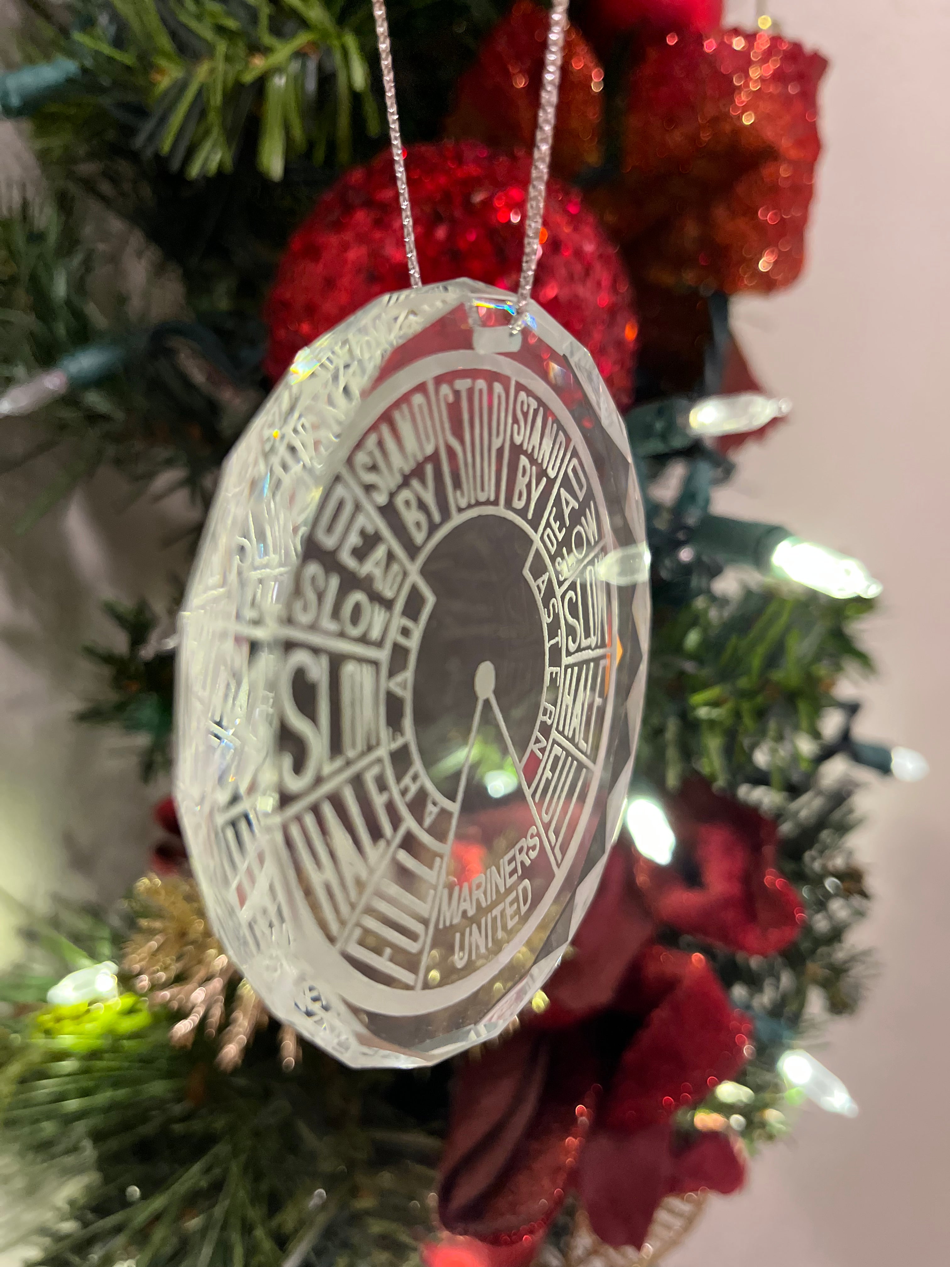 Crystal Ornament EOT Engine Order Telegraph Mariners United Merchant Marine Nautical
