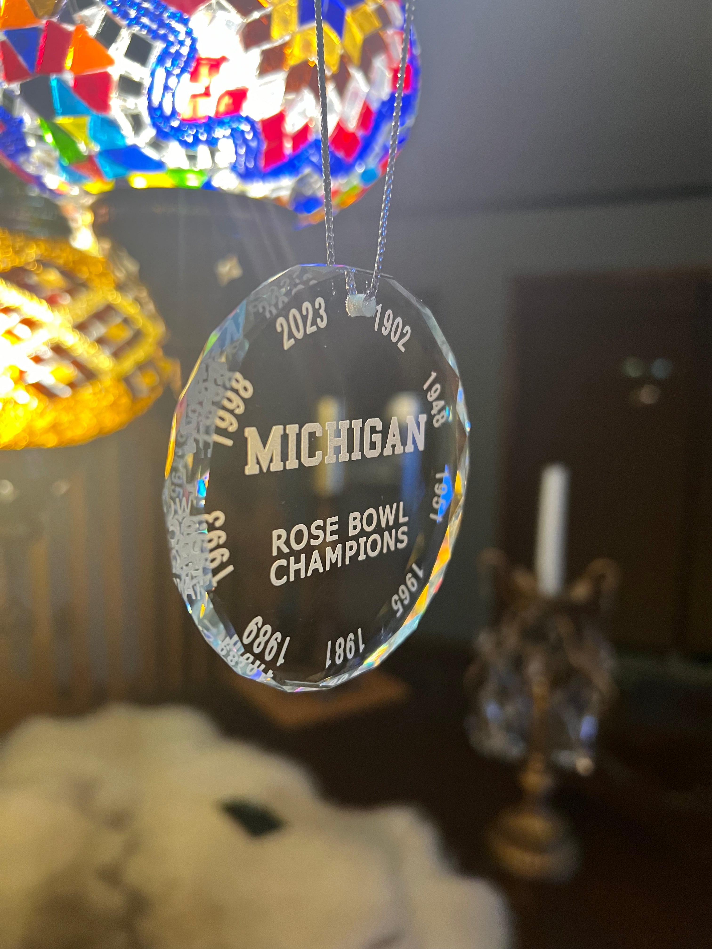 2024 UM University of Michigan Football Rose Bowl all years Crystal Ornament Wolverines