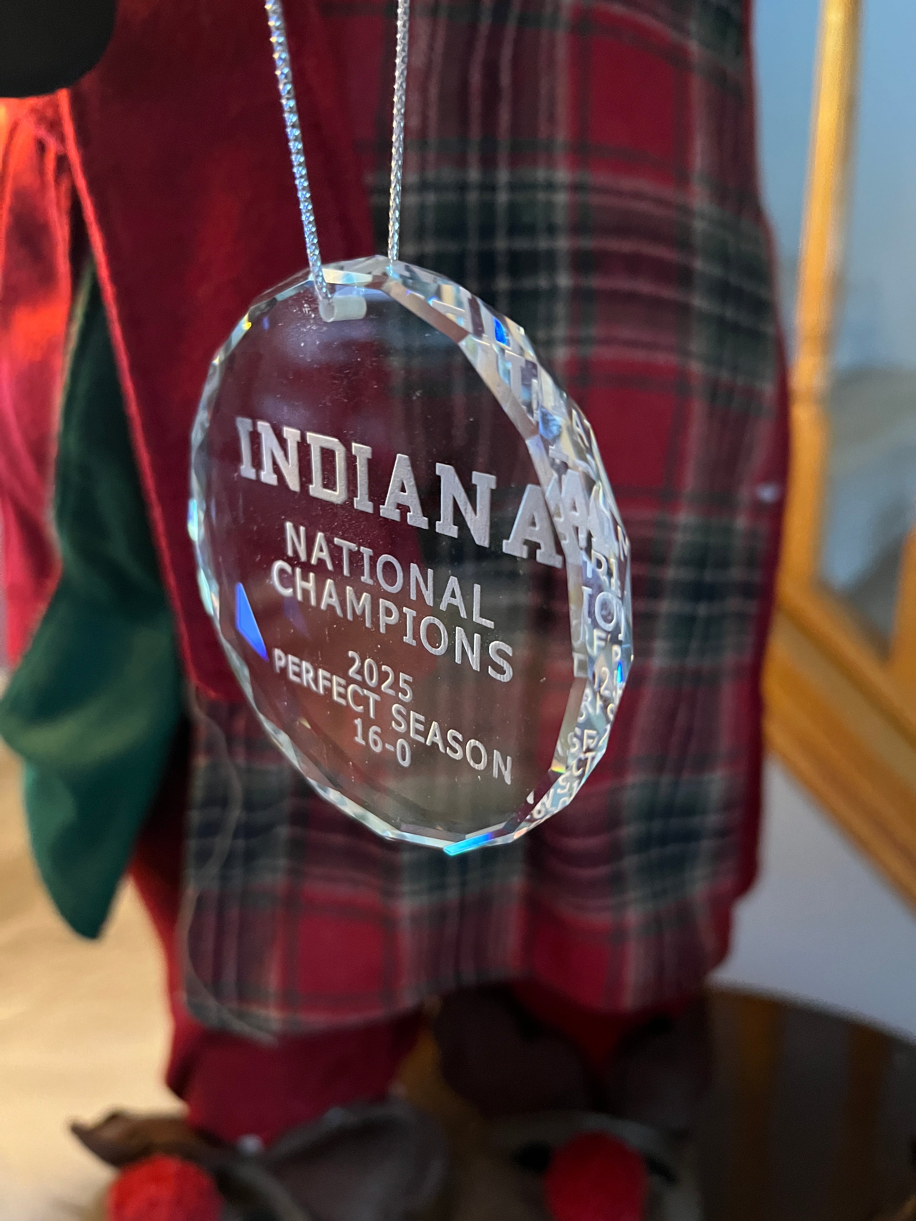 Crystal Ornament Indiana hoosiers football national champions