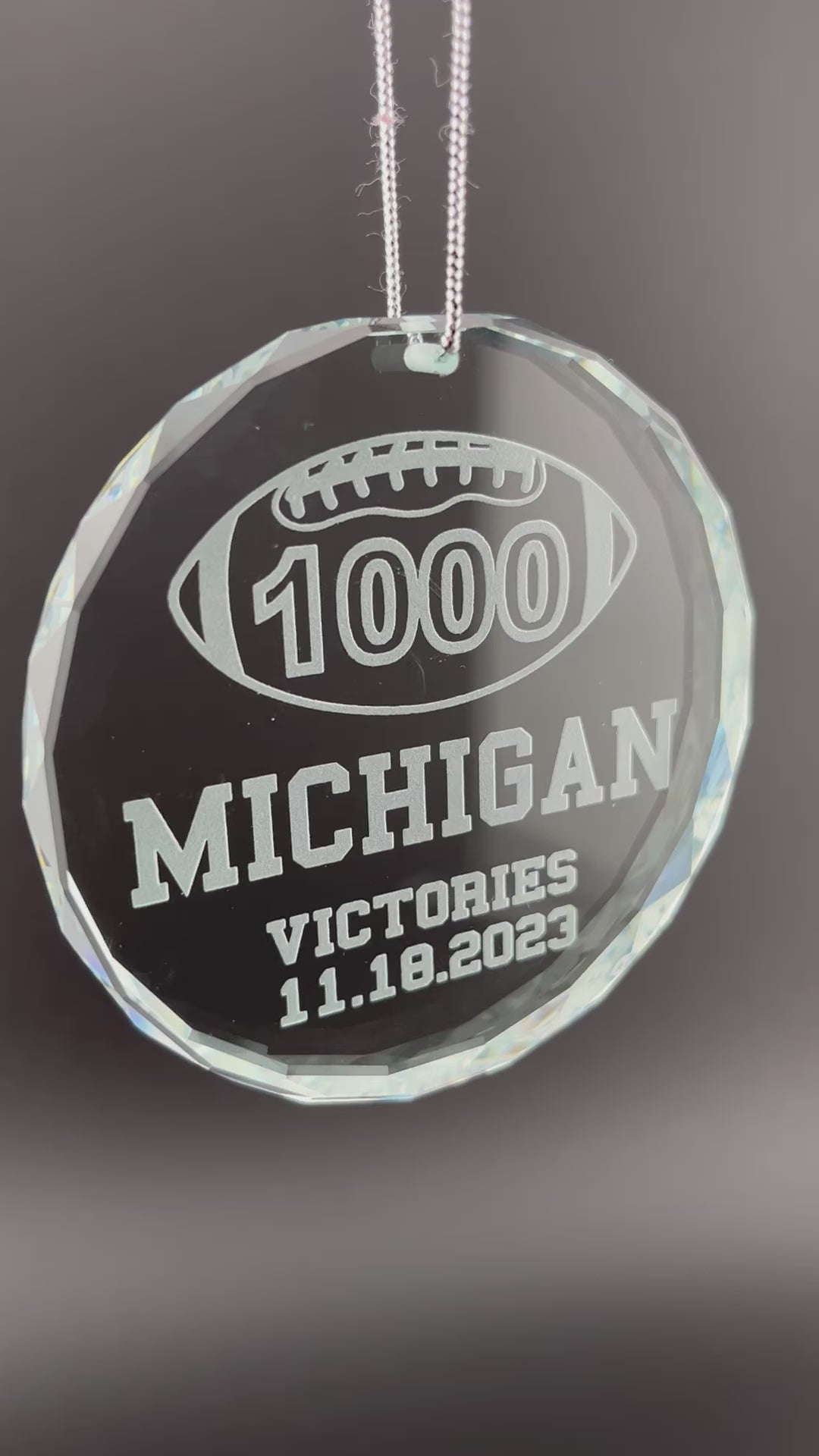Michigan UM football 1st first to 1000 victories wins crystal ornament memory celebration