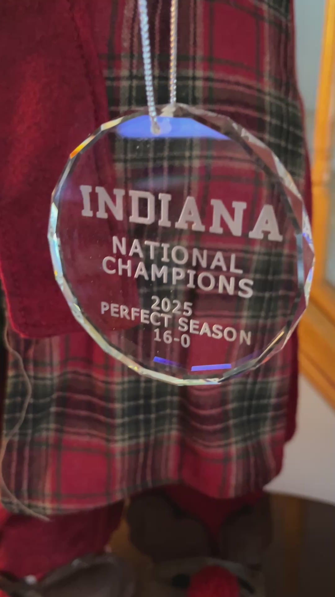 Crystal Ornament Indiana hoosiers football national champions