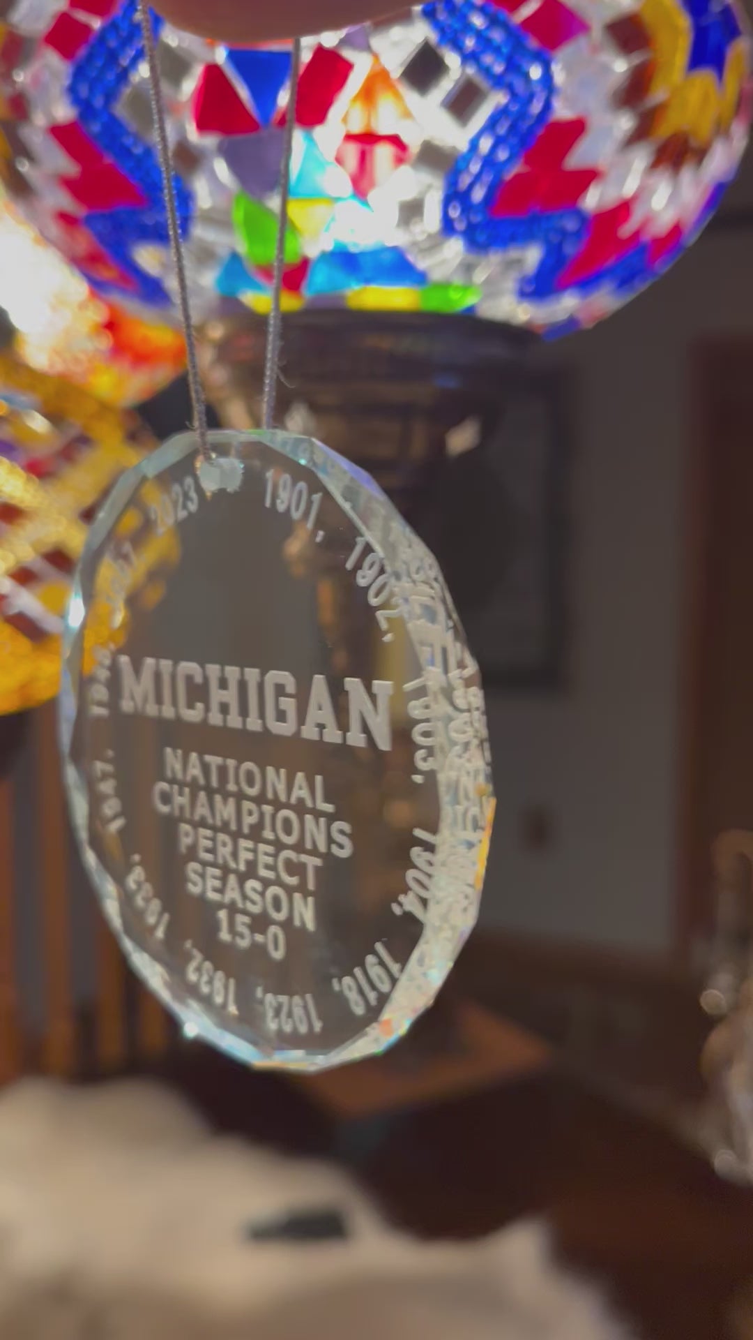2023 UM University of Michigan Football National Championship all years Crystal Ornament Wolverines