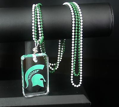 CRYSTAL DOG TAG MICHIGAN STATE SPARTANS OR YOUR LOGO PERSONALIZE - Samstagsandmore
