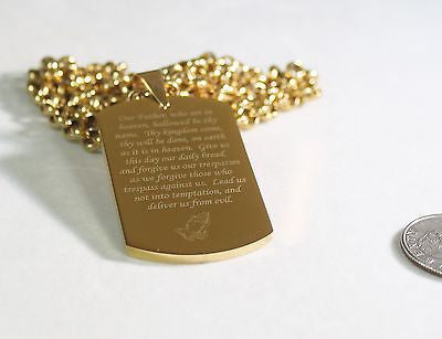 THE LORD'S PRAYER OUR FATHER NECKLACE POEM DOG TAG STAINLESS STEEL - Samstagsandmore