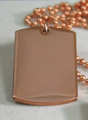 SOLID PURE COPPER HEAVY DUTY POLISHED DOG TAG NECKLACE PENDANT FREE ENGRAVE - Samstagsandmore