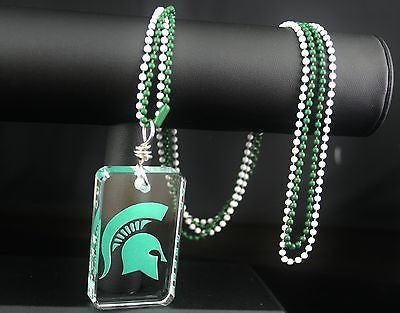 CRYSTAL DOG TAG MICHIGAN STATE SPARTANS OR YOUR LOGO PERSONALIZE - Samstagsandmore