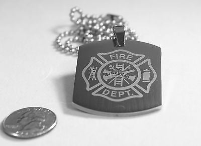 FIRE FIGHTER PRAYER/MALTESE CROSS 2SIDED ENGRAVED X LARGE THICK SOLID STAINLESS - Samstagsandmore