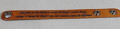 SERENITY PRAYER LASER ENGRAVED LEATHER BRACELET ADJUSTABLE - Samstagsandmore