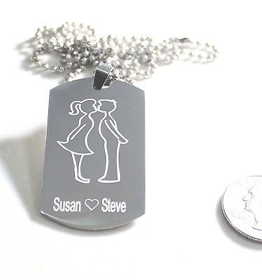 GIRL  BOY, MOM, DAD, LOVE, FRIENDSHIP, DOG TAG NECKLACE STAINLESS STEEL - Samstagsandmore