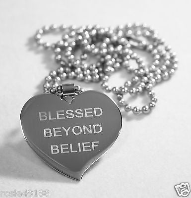 MOTIVATIONAL BLESSING STAINLESS STEEL PENDANT DOG TAG NECKLACE FREE ENGRAVING - Samstagsandmore