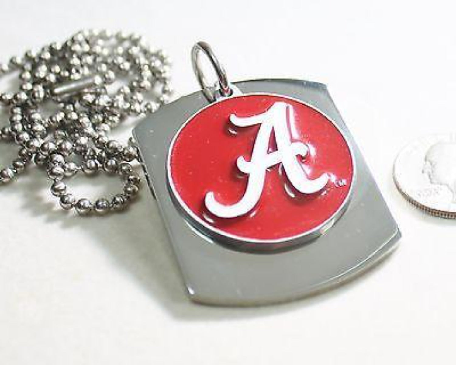 ALABAMA  UNIVERSITY LOGO  X LARGE  DOG TAG STAINLESS STEEL NECKLACE LOGO - Samstagsandmore