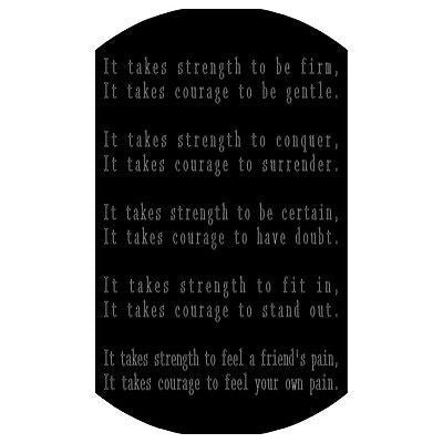 STRENGTH AND COURAGE INSPIRATIONAL SOLID THICK STAINLESS STEEL SHINE - Samstagsandmore
