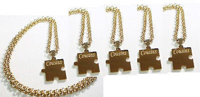 PUZZLE PIECE X5 IPG THICK GOLD PLATED SOLID STAINLESS STEEL ROLO CHAIN NECKLACE - Samstagsandmore
