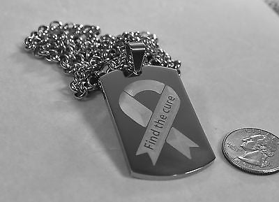 FIND THE CURE BREAST CANCER SOLID THICK STAINLESS STEEL ENGRAVE BACK FREE - Samstagsandmore