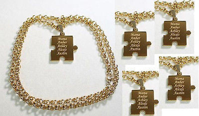 PUZZLE PIECE X6 IPG THICK GOLD PLATED SOLID STAINLESS STEEL ROLO CHAIN NECKLACE - Samstagsandmore