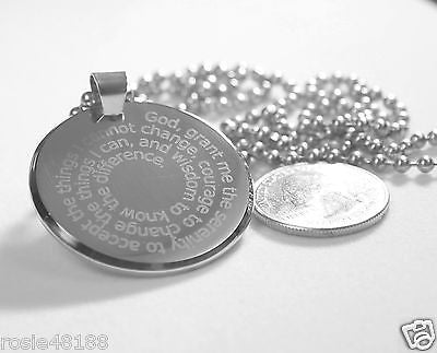 SERENITY  PRAYER 3D SPIRAL CIRCLE SOLID THICK STAINLESS STEEL SHINE QUALITY - Samstagsandmore