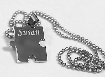 Autism awareness thick puzzle piece solid stainless steel ball chain necklace - Samstagsandmore