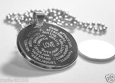 LOVE FAMILY VALENTINE 3D CIRCLE SOLID THICK STAINLESS STEEL CUSTOM ENGRAVE FREE - Samstagsandmore