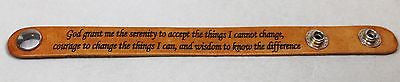 SERENITY PRAYER LASER ENGRAVED LEATHER BRACELET ADJUSTABLE - Samstagsandmore