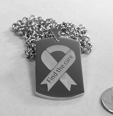 FIND THE CURE BREAST CANCER SOLID THICK STAINLESS STEEL ENGRAVE BACK FREE - Samstagsandmore