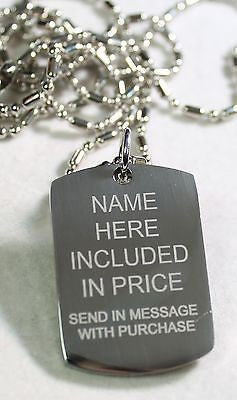 TENNESSEE TITANS BLING NECKLACE PENDANT CZ STAINLESS DOG TAG - Samstagsandmore