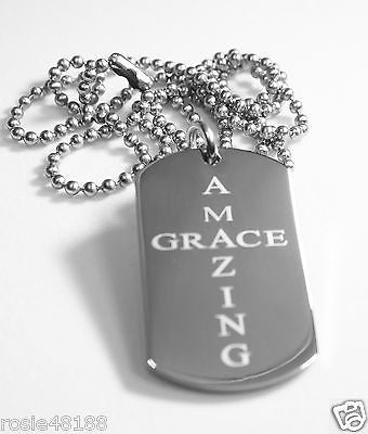 AMAZING GRACE  SOLID THICK STAINLESS STEEL SHINE CROSS PRAYER NECKLACE PENDANT - Samstagsandmore