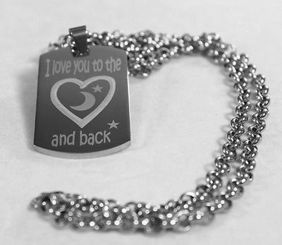 I LOVE HEART YOU TO THE MOON SOLID THICK STAINLESS STEEL SHINE - Samstagsandmore