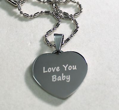 CZ STAINLESS STEEL HEART WEDDING LOVE NECKLACE PENDANT - Samstagsandmore