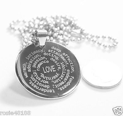 LOVE FAMILY VALENTINE 3D CIRCLE SOLID THICK STAINLESS STEEL CUSTOM ENGRAVE FREE - Samstagsandmore