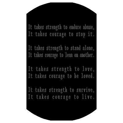 STRENGTH AND COURAGE INSPIRATIONAL SOLID THICK STAINLESS STEEL SHINE - Samstagsandmore