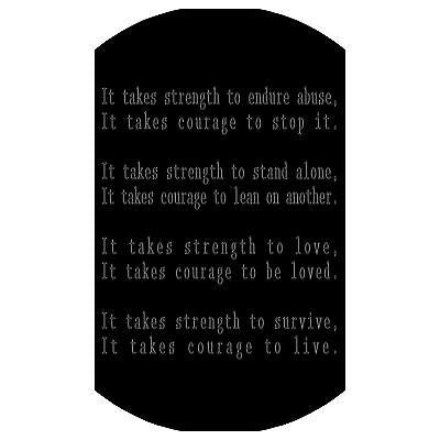 STRENGTH AND COURAGE INSPIRATIONAL SOLID THICK STAINLESS STEEL SHINE - Samstagsandmore