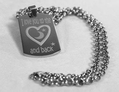 I LOVE HEART YOU TO THE MOON SOLID THICK STAINLESS STEEL SHINE - Samstagsandmore
