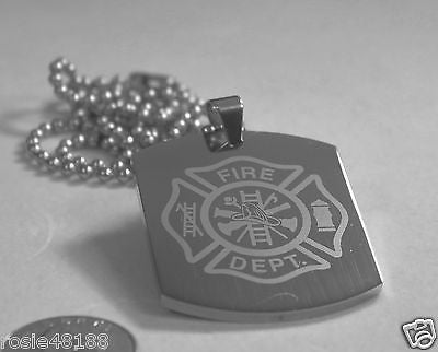 FIRE FIGHTER MALTESE CROSS X LARGE THICK STAINLESS STEEL DOG TAG NECKLACE - Samstagsandmore