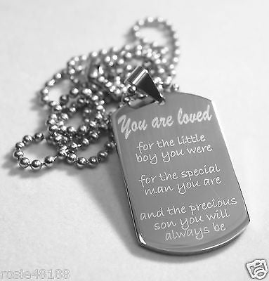 SON, DADDYS SON MOMMYS BOY SPECIAL NECKLACE DOG TAG STAINLESS STEEL - Samstagsandmore