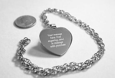 CZ STAINLESS STEEL HEART NAMES, GRANDMOTHER, GRANDAUGHTER FREE ENGRAVE - Samstagsandmore