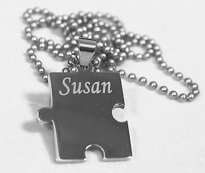 THICK PUZZLE PIECE JIGSAW FAMILY, ETC SOLID STAINLESS STEEL BALL CHAIN NECKLACE - Samstagsandmore