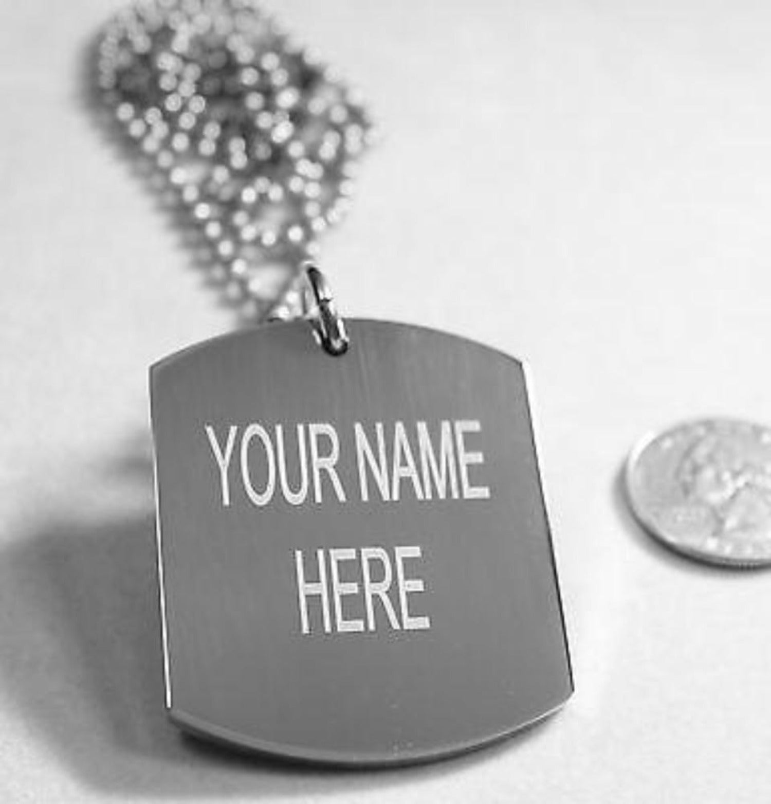 ALABAMA  UNIVERSITY LOGO  X LARGE  DOG TAG STAINLESS STEEL NECKLACE LOGO - Samstagsandmore