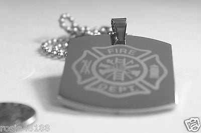 FIRE FIGHTER MALTESE CROSS X LARGE THICK STAINLESS STEEL DOG TAG NECKLACE - Samstagsandmore