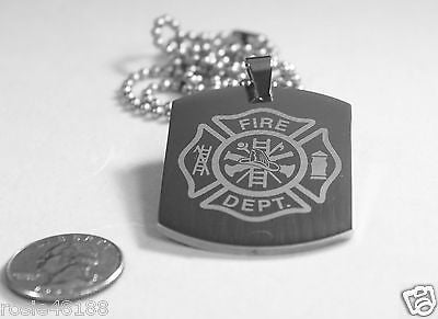 FIRE FIGHTER MALTESE CROSS X LARGE THICK STAINLESS STEEL DOG TAG NECKLACE - Samstagsandmore