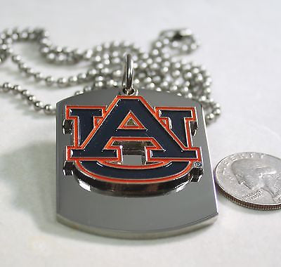 Auburn University logo X large dog tag stainless steel necklace logo - Samstagsandmore