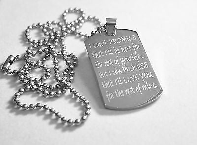 LOVE PROMISE MESSAGE WEDDING SPECIAL NECKLACE POEM DOG TAG STAINLESS STEEL - Samstagsandmore