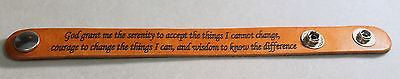 SERENITY PRAYER LASER ENGRAVED LEATHER BRACELET ADJUSTABLE - Samstagsandmore