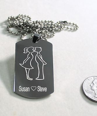 GIRL  BOY, MOM, DAD, LOVE, FRIENDSHIP, DOG TAG NECKLACE STAINLESS STEEL - Samstagsandmore