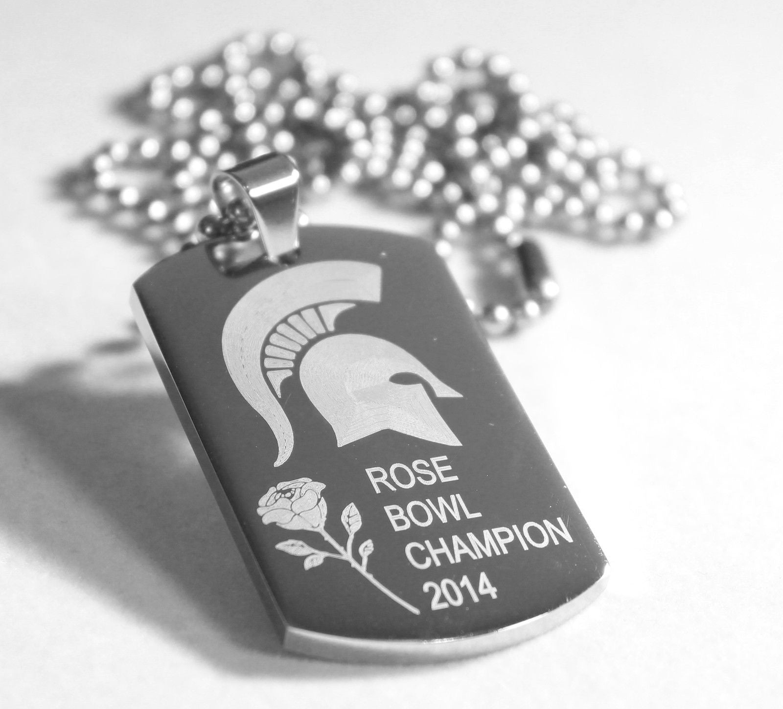 ROSE BOWL MICHIGAN STATE SPARTANS 2014 DOG TAG THICK STAINLESS STEEL - Samstagsandmore