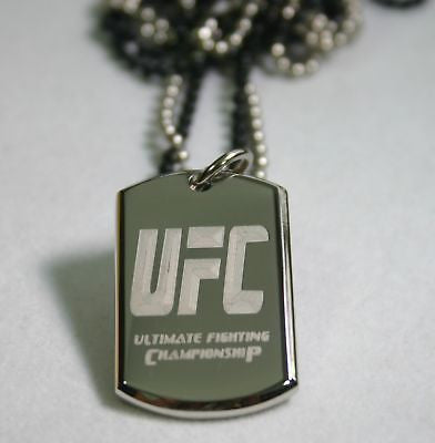 STAINLESS STEEL 3D MARTIAL ARTS ULTIMATE FIGHTING TAG NECKLACE PERSONALIZE - Samstagsandmore